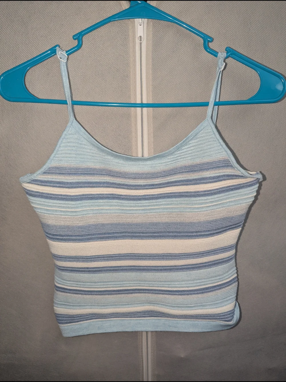 Striped Blue Crop Tank and Mini Skirt Set
